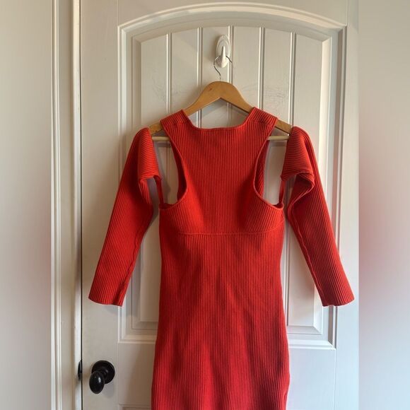 Herve Leger off shoulder Bodycon Dress cut out long sleeves - Picture 14 of 15